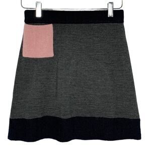 COS 10Y Girls Alpaca Blend Sweater Mini Skirt Gray Pink Square Detail